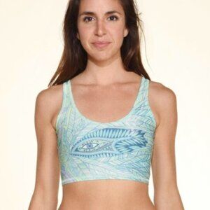 Teeki Envision Angel Eyes Feather Lover Tank Top Green Size M/L